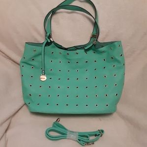 Mint green tote bag